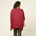 Blusa Capa Vermelha Feminina Manga 3/4 Moda Plus Size Grande Casual