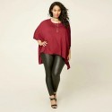 Women's Red 3/4 Sleeve Top Plus Size Large Plus Size Casual