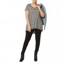 Women's T-Shirt White Striped Fashion Plus Size Light Use Daily