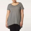 Women's T-Shirt White Striped Fashion Plus Size Light Use Daily