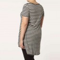 Women's T-Shirt White Striped Fashion Plus Size Light Use Daily