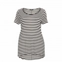 Women's T-Shirt White Striped Fashion Plus Size Light Use Daily