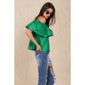 Women's Blouse Bohemia Beach Fashion Shoulder Dropped With Babado Various Colors