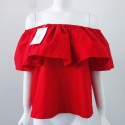 Women's Blouse Bohemia Beach Fashion Shoulder Dropped With Babado Various Colors