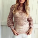 Women's White Blouse in Lace Tankini Sleeve Transparent Flashlight