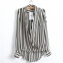 Blusa Listrada Feminina Zebra Social de Escritorio Elegante Trabalho