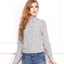 White Polka Dot Shirt Women's Long Sleeve University