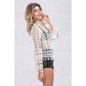 Women's Knitted Tankini Fashion Beach Handcrafted White Beautiful Blouse