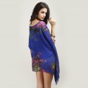 Kimono Tunic Chiffon Bat Sleeve Peplum Women's Floral Blouse