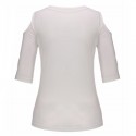 Blusa Feminina Decote com Laços Ombro de Fora Casual Básica