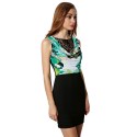 Dress Casual Mini Women Modern Printed Black and White