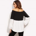 Blusa Feminina Confortável Moda Gravida Preto e Branco Estilo Boemio