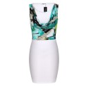 Dress Casual Mini Women Modern Printed Black and White