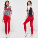 Women's Polo Sport Casual Slim Fit Casual White and Red