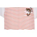 Shirt Women White Pattern Striped Basic Casual