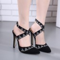 Women's Shoe Black Social Party Luxury Formal Open Heel Slim High