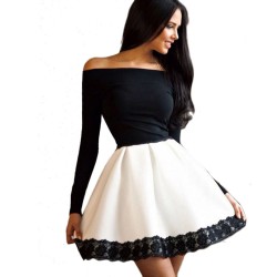 Vestido Xadrez Preto e Branco Feminino de Trabalho Estilo Senhora Mãe