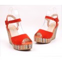 Women's High Heel Sandal With Colorful Platform Decorated Open