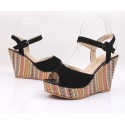 Women's High Heel Sandal With Colorful Platform Decorated Open