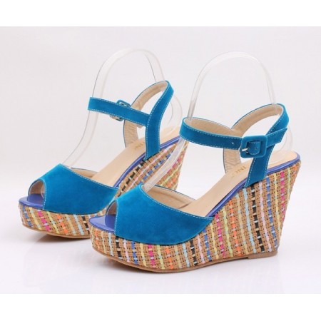 Women's High Heel Sandal With Colorful Platform Decorated Open