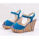 Women's High Heel Sandal With Colorful Platform Decorated Open