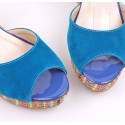 Women's High Heel Sandal With Colorful Platform Decorated Open