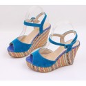 Women's High Heel Sandal With Colorful Platform Decorated Open