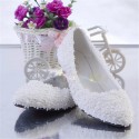 Women's White Sneaker Sneaker Decorated with Flowers