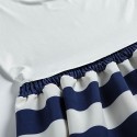 Summer Striped Short Dress White and Blue