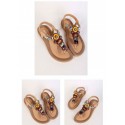 Gypsy Casual Women's Sandal with Colorful Stones Decorated