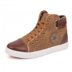 all star cano alto couro marrom