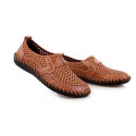 Sapato Masculino Casual Flexivel Dobravel Respiravel em Couro Loafers