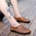Men's Casual Shoes Breathable Foldable Leather Loafers
