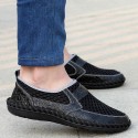 Sapato Masculino Casual Flexivel Dobravel Respiravel em Couro Loafers