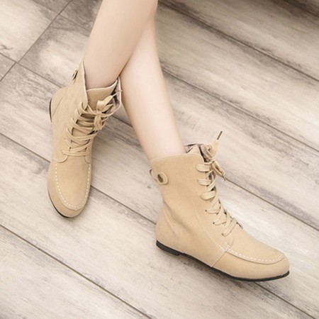 Shoe Boot Female Cano High Ankle Military Style Green Tennis