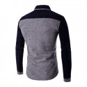 Men's Casual Shirt Long Sleeve Winter Fashion Button Gray
