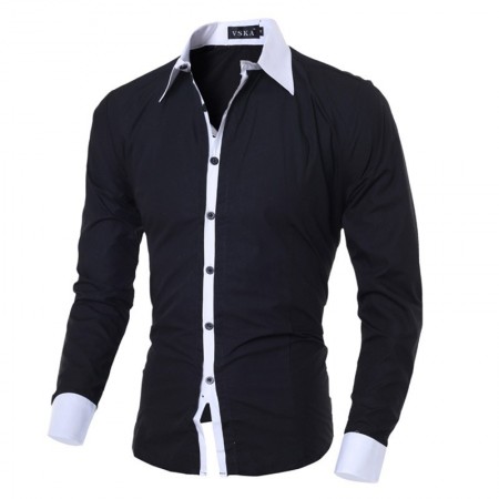 Men's Social Smooth Basic Long Sleeve Button