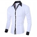 Men's Social Smooth Basic Long Sleeve Button