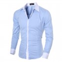 Men's Social Smooth Basic Long Sleeve Button