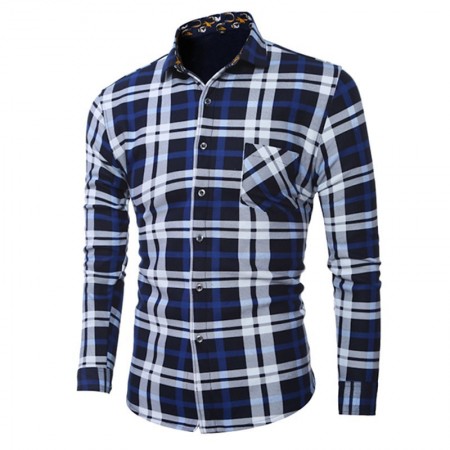 Casual Shirt Striped Plaid Long Sleeve Party Ballad Young Club