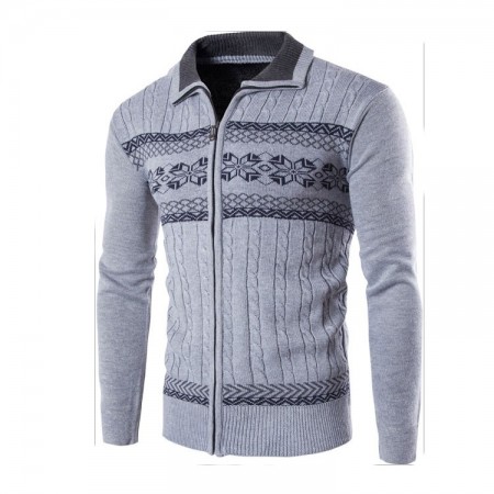 Suéter Blusão Pullover de Inverno Masculino Ziper Manga Longa Grosso