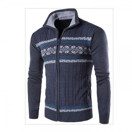 Suéter Blusão Pullover de Inverno Masculino Ziper Manga Longa Grosso