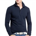 Men's Long Sleeve Basic Polo T-Shirts