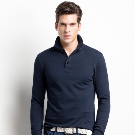 Men's Long Sleeve Basic Polo T-Shirts