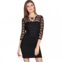 Elegant Dress Income Short Black Casual Long Sleeve