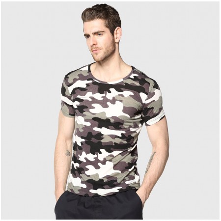 Camiseta Estampa do Exercito Militar Básica Casual Esporte Fino Homem