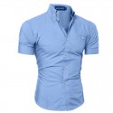 Men's Casual Shirt Casual Short Sleeve Casual Gray