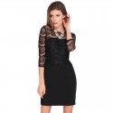 Elegant Dress Income Short Black Casual Long Sleeve