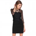 Elegant Dress Income Short Black Casual Long Sleeve