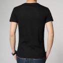 Men's Two Colors Black T-Shirt Casual Short Sleeve V-Neck